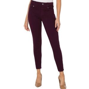 NWT Liverpool the Gia Glider Ankle Skinny Burgundy Pant Size 29P